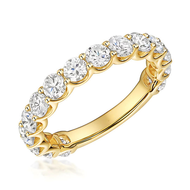 Prong Setting Three Quarter Eternity Lab Grown Diamond Ring In Yellow Gold By FANCI Fine Jewellery, Southampton, UK.