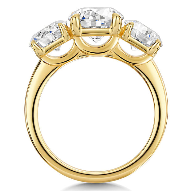 Talon Setting Three Stone Lab Grown Diamond Ring In Yellow Gold By FANCI Fine Jewellery, Southampton, UK.