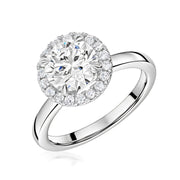 Talon Set Lab Grown Diamond Halo Ring In White Gold By FANCI Fine Jewellery, Southampton, UK.