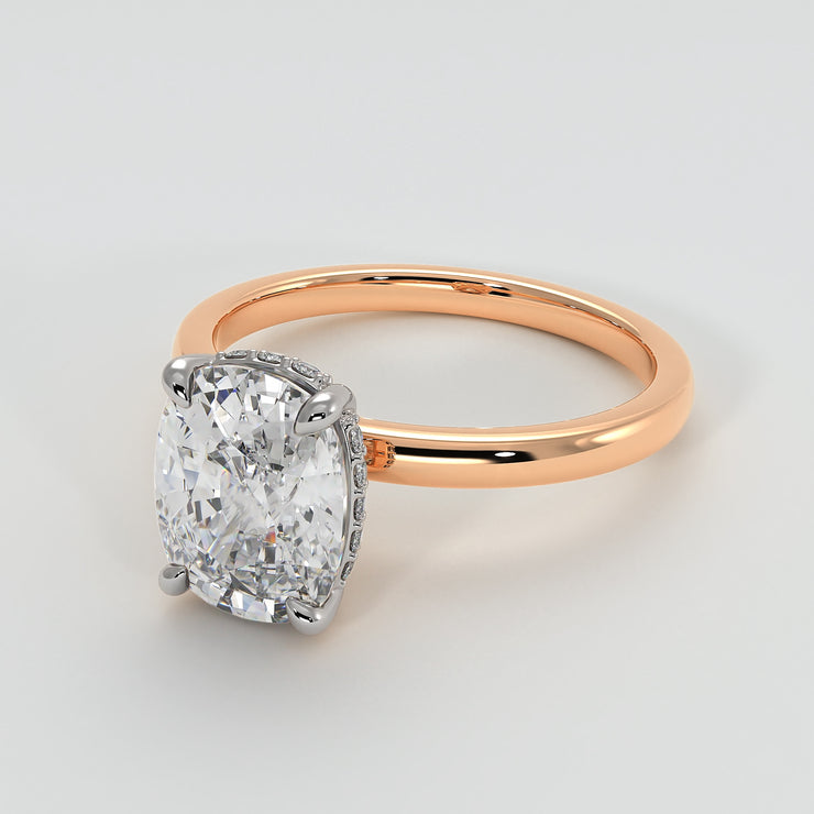 Hidden Halo Oval Diamond Engagement Ring In Rose Gold. Designed And Manufactured By FANCI Fine Jewellery, Southampton, UK.