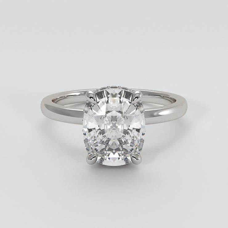 Hidden Halo Oval Diamond Engagement Ring - from £1795