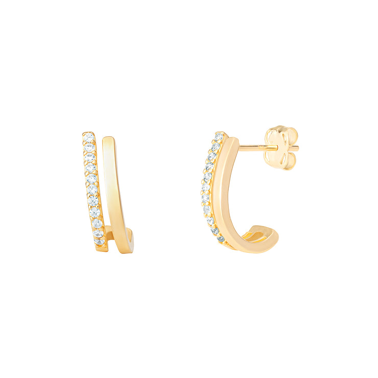 9ct Yellow Gold Double Hoop Earrings By FANCI Fine Jewellery Southampton, UK.