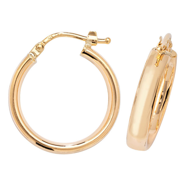 9ct Yellow Gold 20mm Oval Hoop Earrings by FANCI Fine Jewellery, Southampton, UK