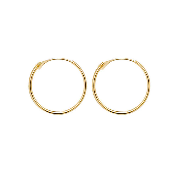 14mm Hinged Hoop Earrings In Yellow Gold By FANCI Fine Jewellery Southampton, UK.