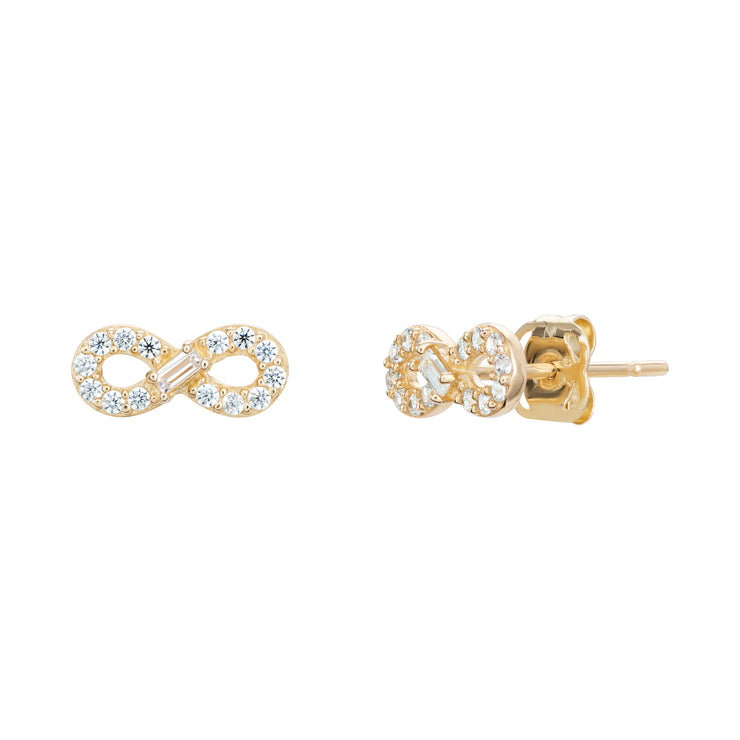 9ct Yellow Gold Infinity Knot Earrings By FANCI Fine Jewellery Southampton, UK.