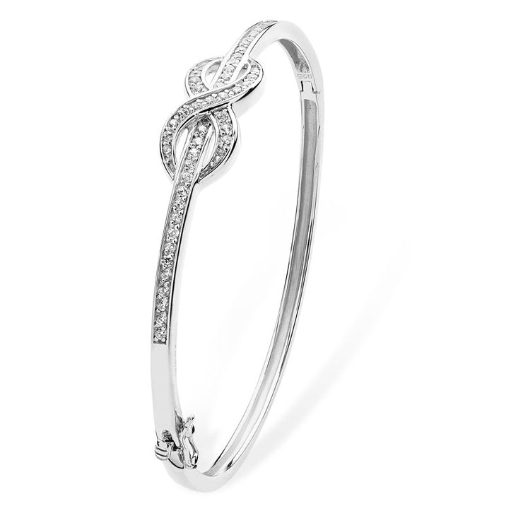 Silver CZ Infinity Knot Bangle by FANCI Fine Jewellery, Southampton, UK