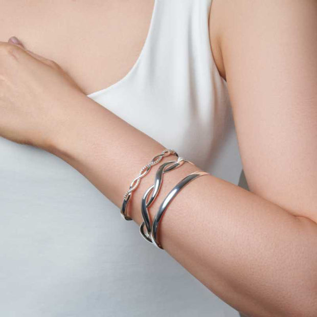 Infinity Weave Bracelet Bangle In Silver by FANCI Fine Jewellery, Southampton, UK