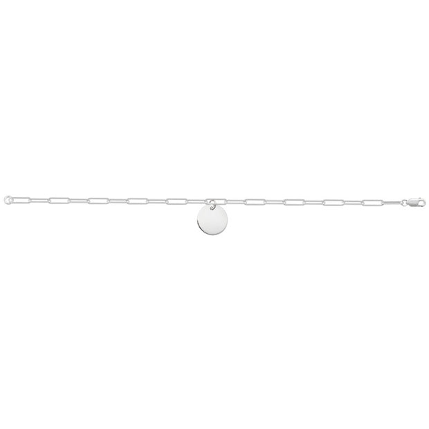 Link Chain With Plain Circle Disc Bracelet by FANCI Fine Jewellery, Southampton, UK