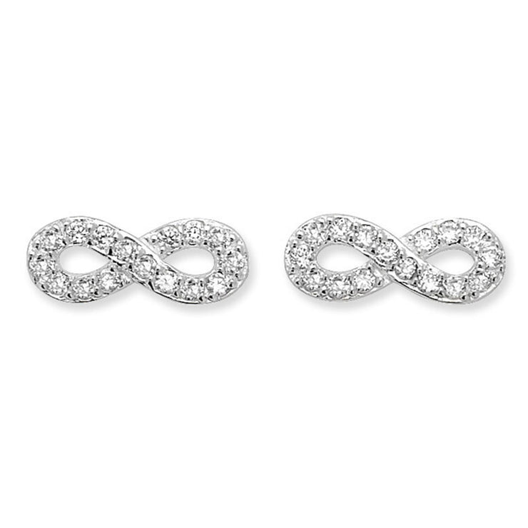 Silver Infinity Knot Earrings By FANCI Fine Jewellery Southampton, UK.