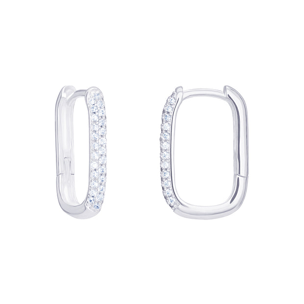 CZ Hoop Earrings Sterling Silver by FANCI Fine Jewellery, Southampton, UK.