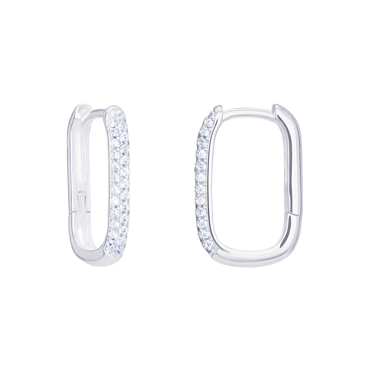 CZ Hoop Earrings Sterling Silver by FANCI Fine Jewellery, Southampton, UK.