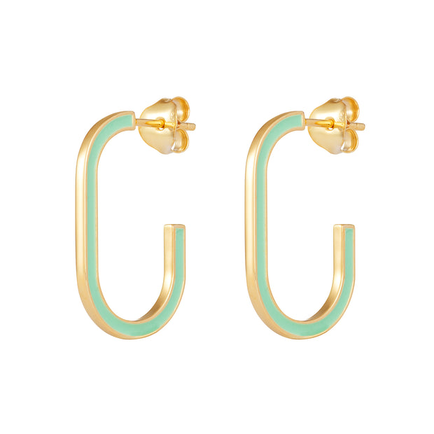 Green Enamel Hoop Earrings by FANCI Fine Jewellery, Southampton, UK.