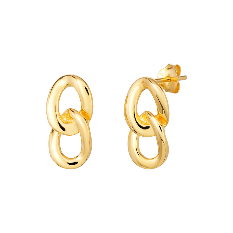 Gold Plated Chain Link Drop Earrings by FANCI Fine Jewellery, Southampton, UK.