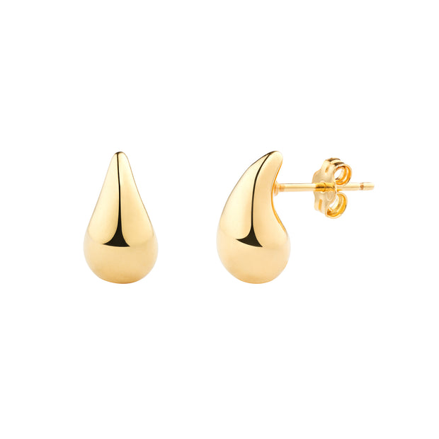 Gold Plated Sterling Silver Tear Drop Stud Earrings by FANCI Fine Jewellery, Southampton, UK.