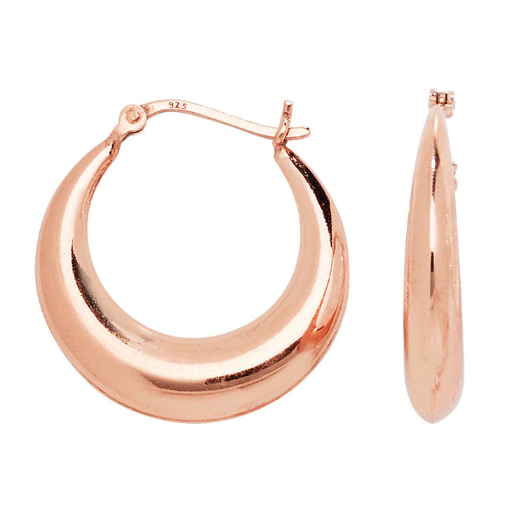 Rose Gold Plated 26mm Hoop Earrings by FANCI Fine Jewellery, Southampton, UK.