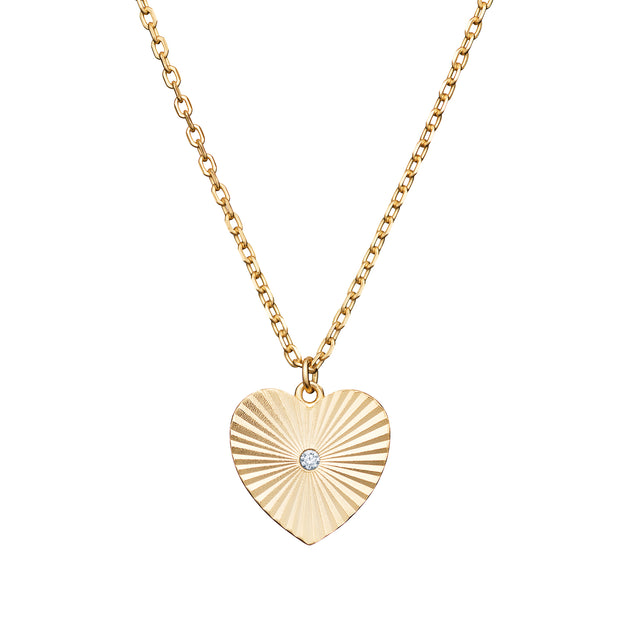 Fluted Heart Pendant Necklace by FANCI Fine Jewellery, Southampton, UK.