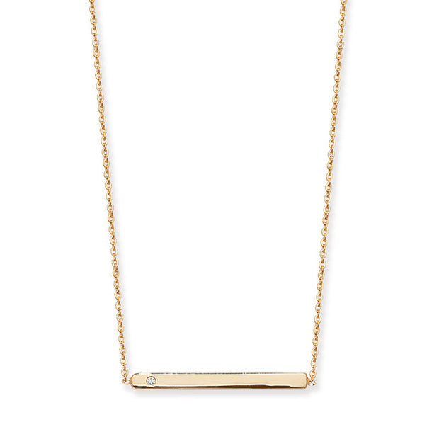 Gold Plated Bar Necklace with CZ by FANCI Fine Jewellery, Southampton, UK.