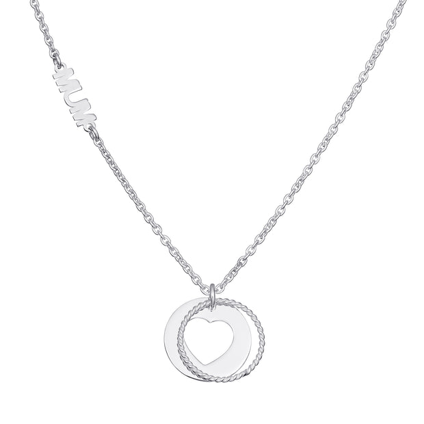 Silver Mum Heart Pendant Necklace by FANCI Fine Jewellery, Southampton, UK.