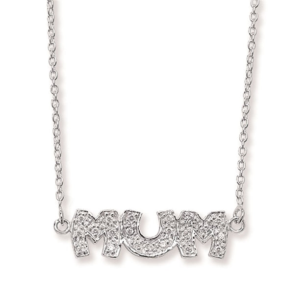 Silver CZ Mum Necklace by FANCI Fine Jewellery, Southampton, UK.