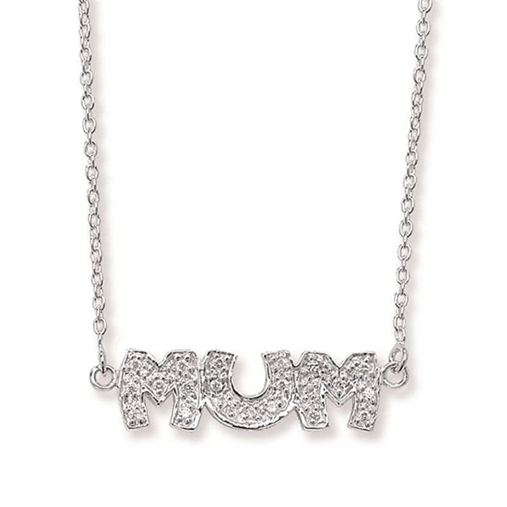 Silver CZ Mum Necklace by FANCI Fine Jewellery, Southampton, UK.