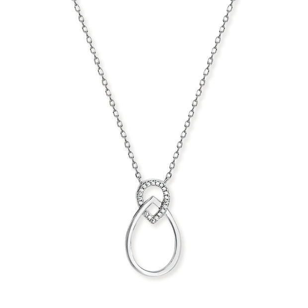 Sterling Silver Interlocking Tear Drops Pendant Necklace by FANCI Fine Jewellery, Southampton, UK.