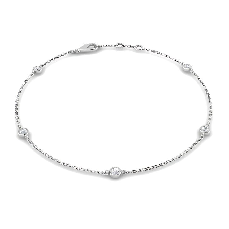 Diamond Dot Bracelet In White Gold By FANCI Fine Jewellery, Southampton, UK.