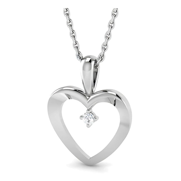 White Gold Heart With Diamond Pendant By FANCI Fine Jewellery, Southampton, UK.