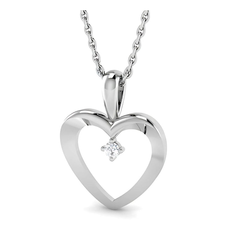 White Gold Heart With Diamond Pendant By FANCI Fine Jewellery, Southampton, UK.