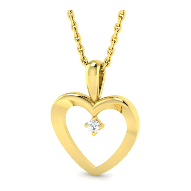 Yellow Gold Heart With Diamond Pendant By FANCI Fine Jewellery, Southampton, UK.