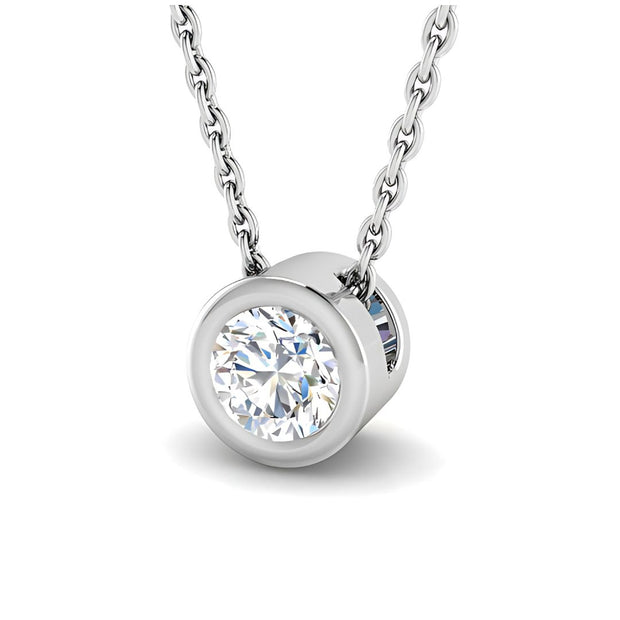 Rubover Diamond Pendant Necklace In White Gold By FANCI Fine Jewellery, Southampton, UK.