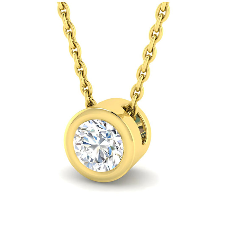 Rubover Diamond Pendant Necklace In Yellow Gold By FANCI Fine Jewellery, Southampton, UK.