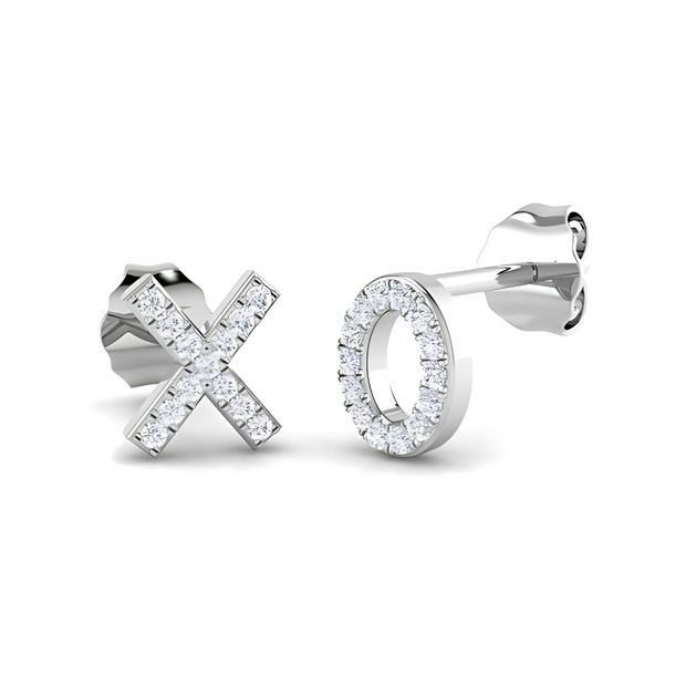 XO Hug And Kiss Earrings In White Gold By FANCI Fine Jewellery, Southampton, UK.