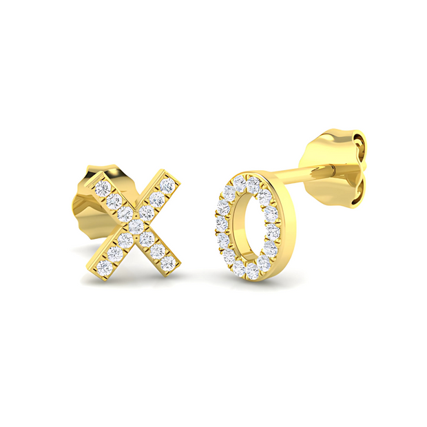 XO Hug And Kiss Earrings In Yellow Gold By FANCI Fine Jewellery, Southampton, UK.