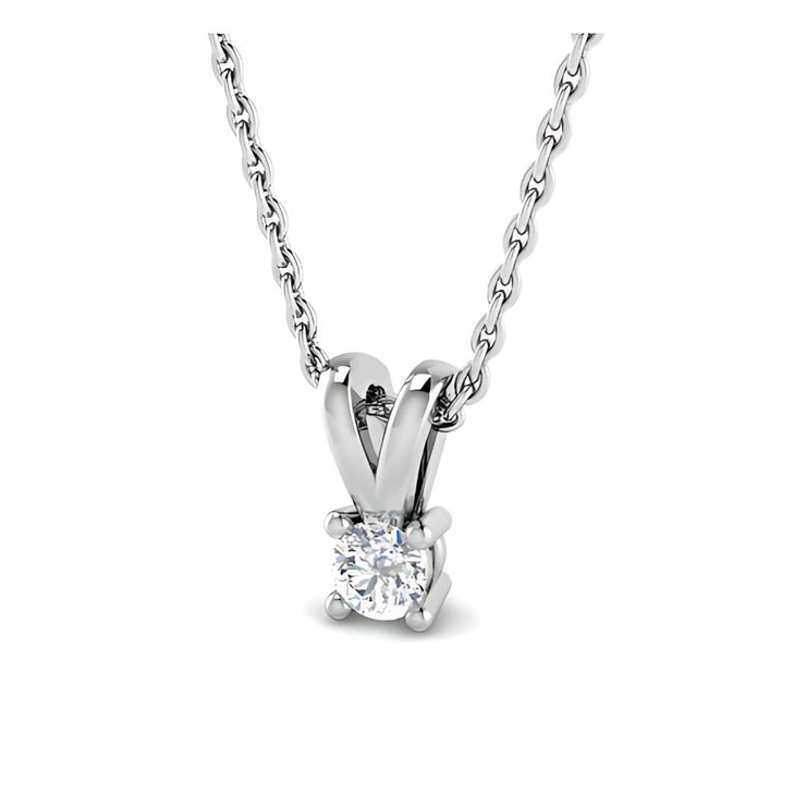 18ct White Gold Solitaire Diamond Pendant Necklace By FANCI Fine Jewellery, Southampton, UK.