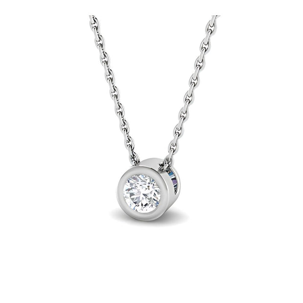 Rubover Diamond Pendant Necklace In White Gold By FANCI Fine Jewellery, Southampton, UK.