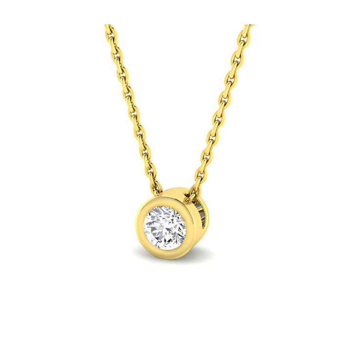 Rubover Diamond Pendant Necklace In Yellow Gold By FANCI Fine Jewellery, Southampton, UK.