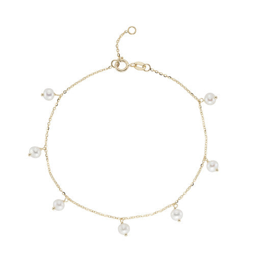 9ct Yellow Gold Cultured Pearls Bracelet by FANCI Fine Jewellery, Southampton, UK.