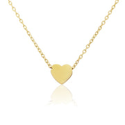 9ct Yellow Gold Solid Heart Pendant Necklace by FANCI Fine Jewellery, Southampton, UK.