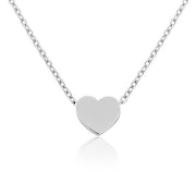 9ct White Gold Solid Heart Pendant Necklace by FANCI Fine Jewellery, Southampton, UK.