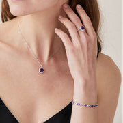 9ct White Gold Amethyst Bracelet by FANCI Fine Jewellery, Southampton, UK.