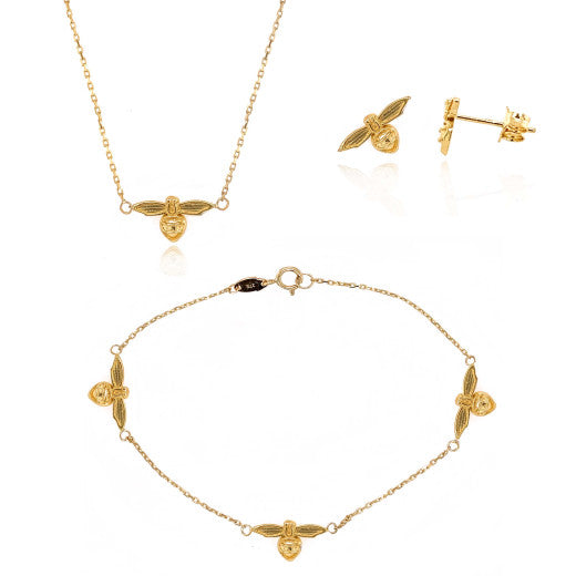 9ct Yellow Gold Bee Jewellery Collection by FANCI Fine Jewellery, Southampton, UK.