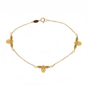 9ct Yellow Gold Three Bee Bracelet by FANCI Fine Jewellery, Southampton, UK.