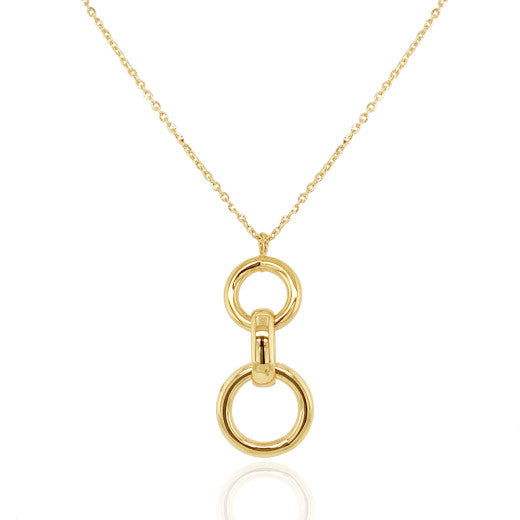 9ct Yellow Gold Circles Pendant Necklace by FANCI Fine Jewellery, Southampton, UK.