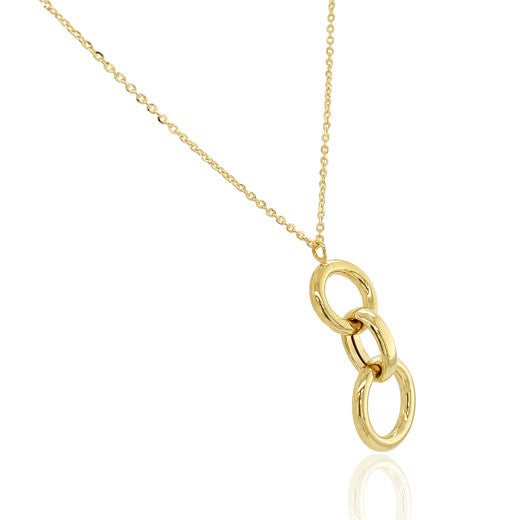 9ct Yellow Gold Circles Pendant Necklace by FANCI Fine Jewellery, Southampton, UK.