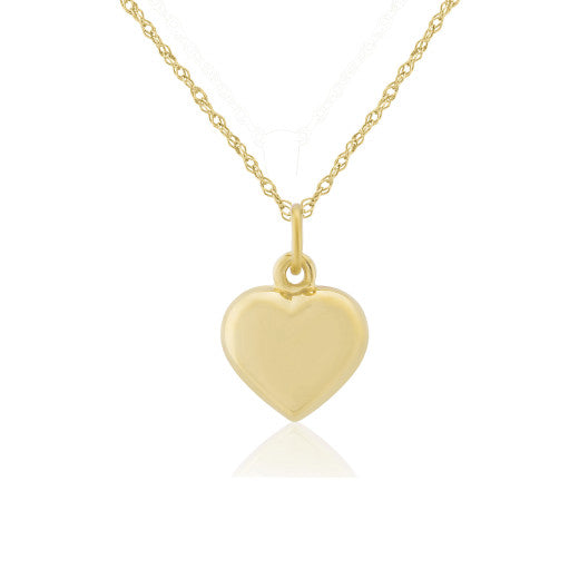 9ct White Gold Puffed Heart Pendant Necklace by FANCI Fine Jewellery, Southampton, UK