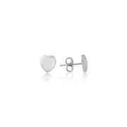 9ct White Gold Heart Stud Earrings By FANCI Fine Jewellery, Southampton, UK.