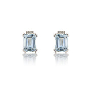 9ct White Gold Diamond And Aquamarine Earrings By FANCI Fine Jewellery, Southampton, UK.