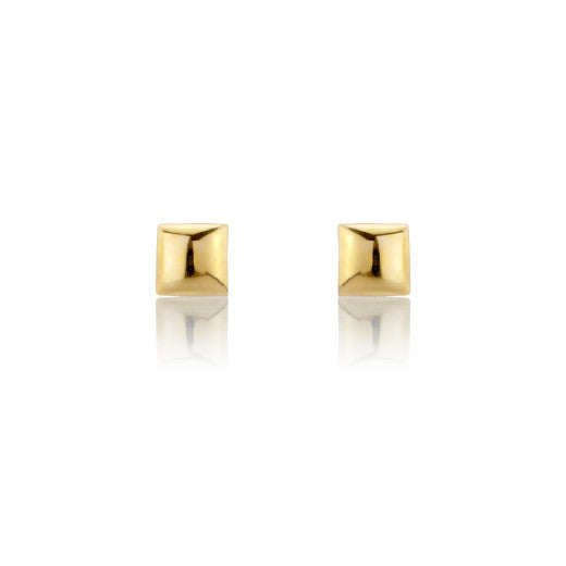 9ct Yellow Gold 5mm Cube Stud Earrings By FANCI Fine Jewellery, Southampton, UK.