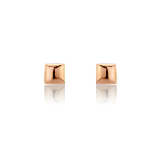 9ct Rose Gold 5mm Cube Stud Earrings By FANCI Fine Jewellery, Southampton, UK.