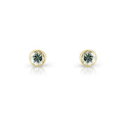 9ct Yellow Gold Cubic Zirconia Stud Earrings By FANCI Fine Jewellery, Southampton, UK.